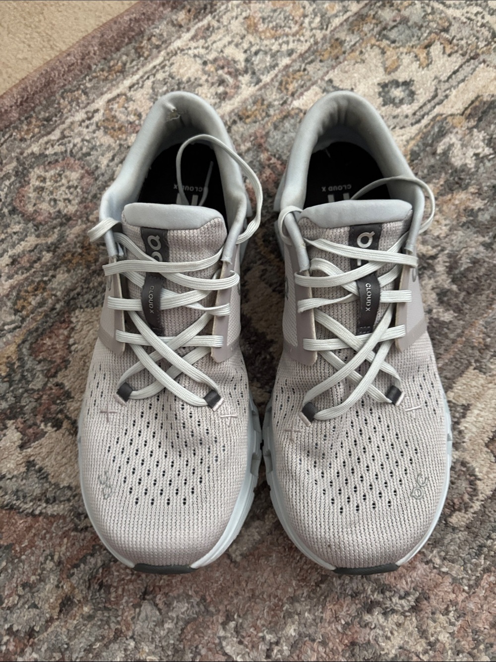 On Cloud X 4 Womens Size 10 Gray Blue Athletic Running Walking Shoes Sneakers